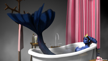 Картинка 3д+графика существа+ creatures халк взгляд фон ванная русалка