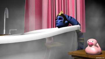 Картинка 3д+графика существа+ creatures взгляд ванная фон халк