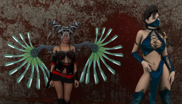 Картинка 3д+графика люди+ people девушки взгляд фон