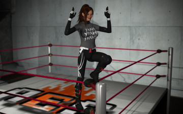 Картинка 3д+графика люди+ people девушка взгляд фон ринг