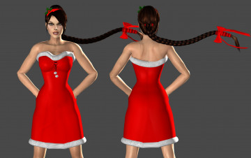 Картинка 3д+графика люди+ people бантик коса фон взгляд девушка