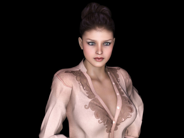 Обои картинки фото 3д графика, люди , people, фон, взгляд, девушка