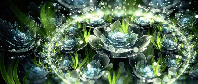 Обои картинки фото 3д графика, цветы , flowers, цветы, капли, абстракция, лепестки, бутон