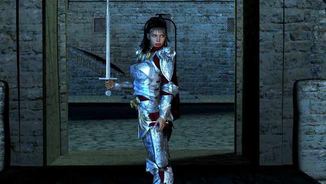 Обои картинки фото 3д графика, амазонки , amazon, оружие, девушка, взгляд, фон