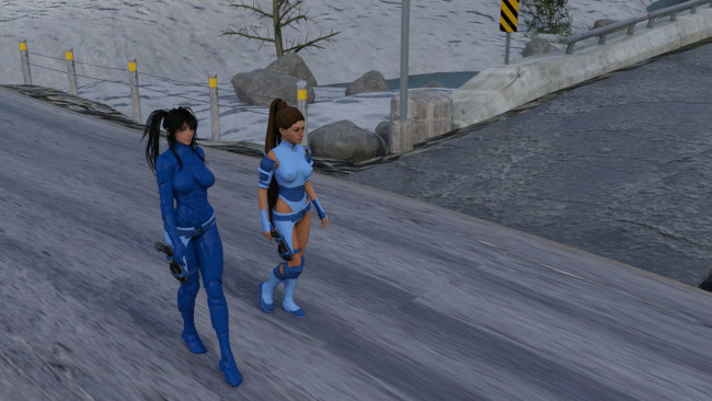 Обои картинки фото 3д графика, фантазия , fantasy, девушки, взгляд, фон, дорога, камни