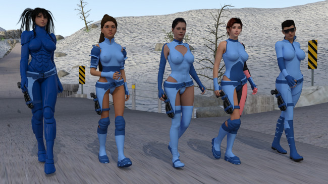 Обои картинки фото 3д графика, фантазия , fantasy, девушки, взгляд, фон, оружие