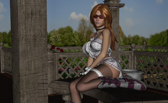 Обои картинки фото 3д графика, люди , people, девушка, взгляд, фон, очки