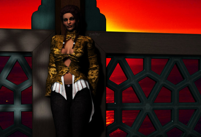 Обои картинки фото 3д графика, люди , people, взгляд, девушка, фон