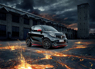 обоя автомобили, smart, fortwo, 2016г, c453, brabus, edition, urbanlava, coupе