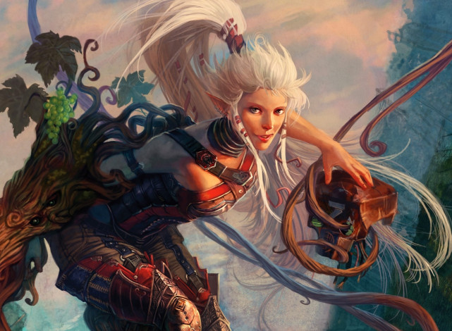 Обои картинки фото фэнтези, эльфы, девушка, эльф, арт