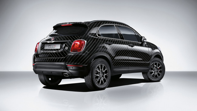 Обои картинки фото fiat 500 x concept 2015, автомобили, fiat, 2015, внедорожник, concept, 500, x, black, кроссовер