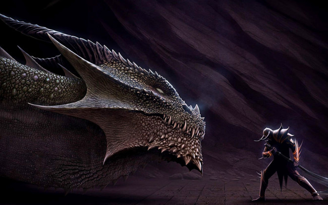 Обои картинки фото фэнтези, драконы, монстр, морда, рыцарь, дракон