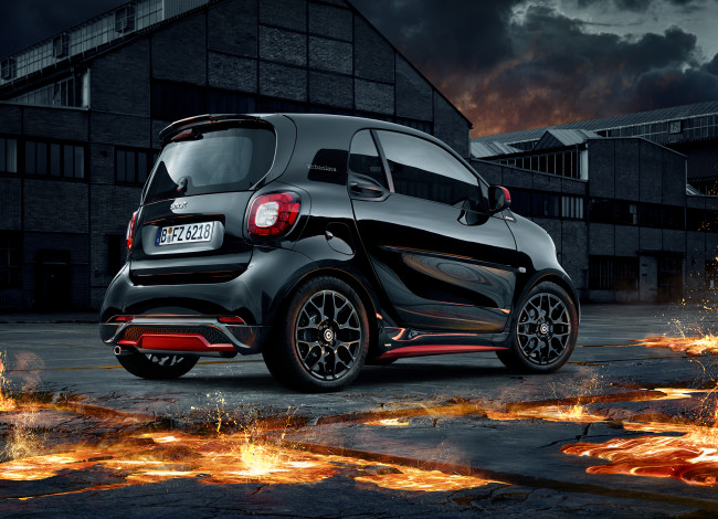 Обои картинки фото автомобили, smart, 2016г, c453, fortwo, brabus, edition, urbanlava, coupе