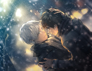 Картинка аниме yuri+on+ice пара