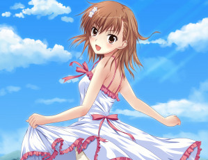 Картинка аниме toaru+majutsu+no+index взгляд фон девушка