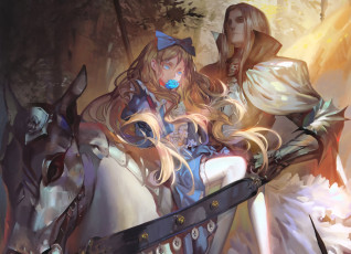 Картинка аниме alice+in+wonderland white datura