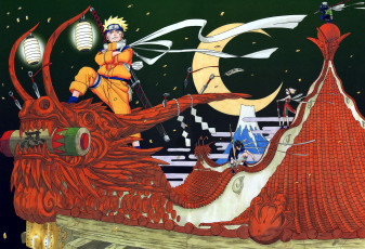 Картинка аниме naruto сакура саске какаши узумаки наруто крыша