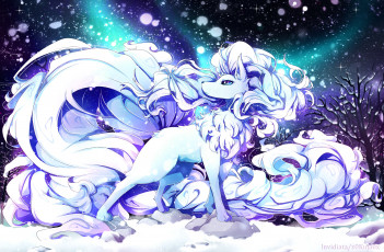 Картинка аниме pokemon alola ninetales