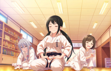 Картинка аниме idolm@ster фон девушка взгляд