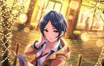 Картинка аниме idolm@ster взгляд девушка фон