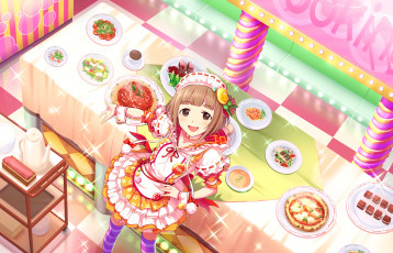 Картинка аниме idolm@ster взгляд фон девушка