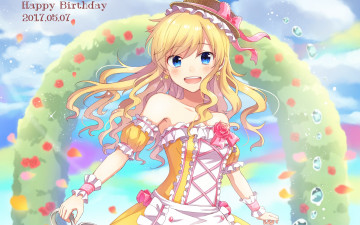 Картинка аниме idolm@ster фон взгляд девушка