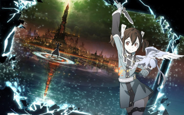 Картинка аниме sword+art+online девушка фон взгляд