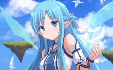 Картинка аниме sword+art+online девушка взгляд фон