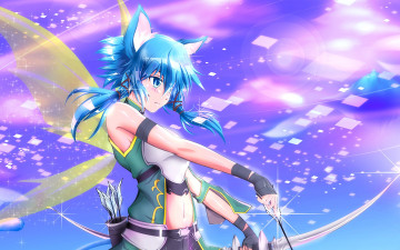 Картинка аниме sword+art+online девушка взгляд фон