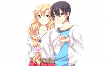 Картинка аниме sword+art+online девушки взгляд фон