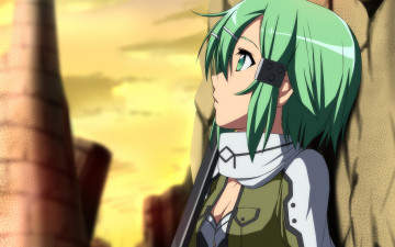 Картинка аниме sword+art+online фон взгляд девушка