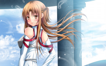 Картинка аниме sword+art+online взгляд девушка фон