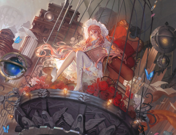 Обои картинки фото аниме, unknown,  другое, white, datura