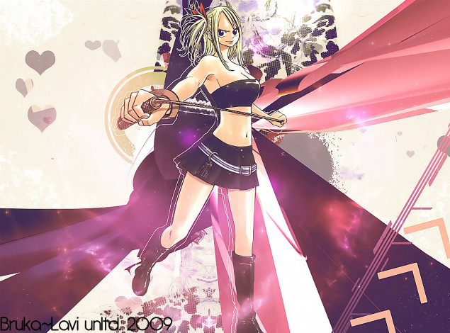 Обои картинки фото аниме, fairy tail, люси
