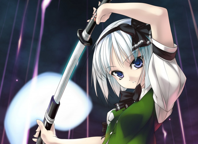 Обои картинки фото аниме, touhou, konpaku, youmu