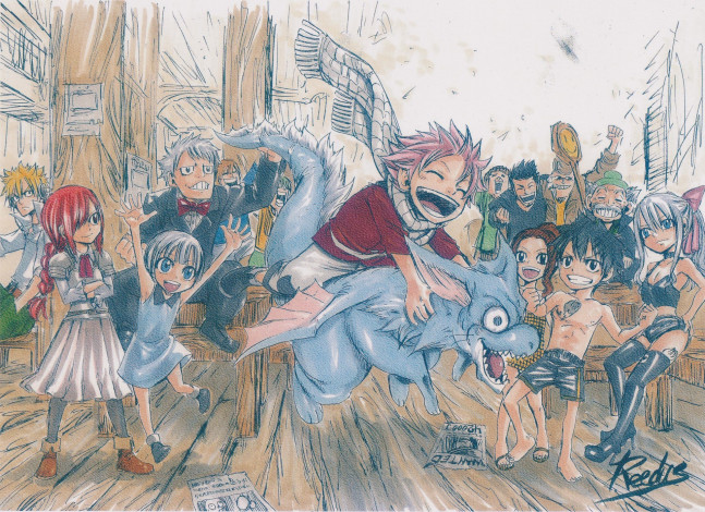 Обои картинки фото аниме, fairy tail, хвост, феи