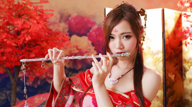 Обои картинки фото девушки, -unsort , азиатки, взгляд, лицо