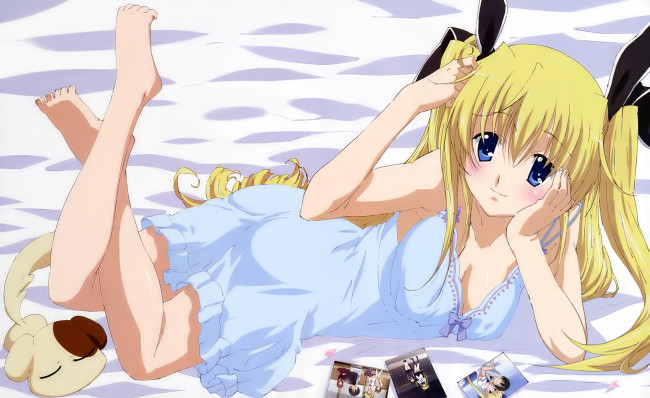 Обои картинки фото аниме, da capo, фотографии, постель, девушка