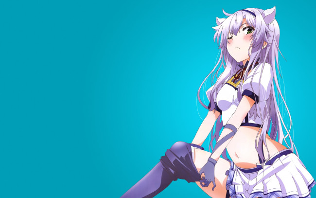 Обои картинки фото аниме, rokudenashi majutsu koushi to akashic records, девушка, фон, взгляд