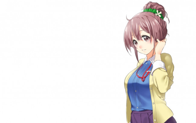 Обои картинки фото аниме, sakura quest, девушка, фон, взгляд