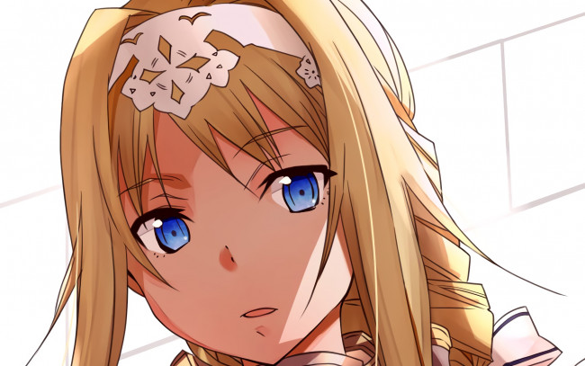 Обои картинки фото аниме, sword art online, девушка, фон, взгляд