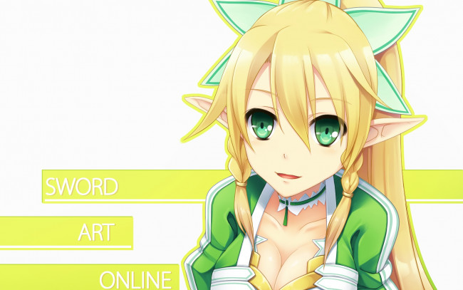 Обои картинки фото аниме, sword art online, девушка, фон, взгляд
