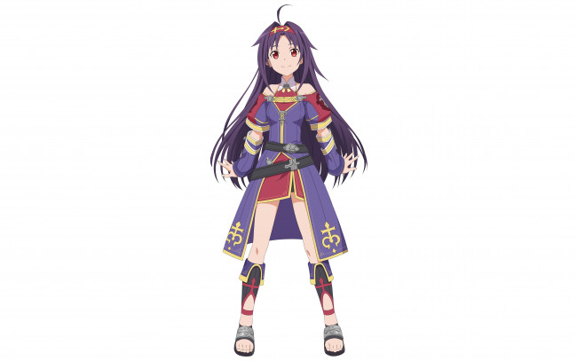 Обои картинки фото аниме, sword art online, девушка, фон, взгляд