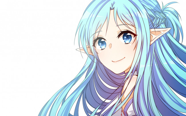 Обои картинки фото аниме, sword art online, девушка, взгляд, фон