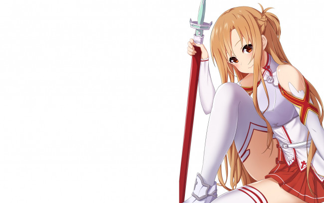 Обои картинки фото аниме, sword art online, фон, взгляд, девушка