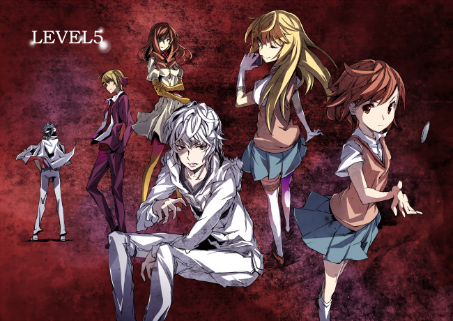 Обои картинки фото аниме, toaru majutsu no index, фон, девушки, взгляд