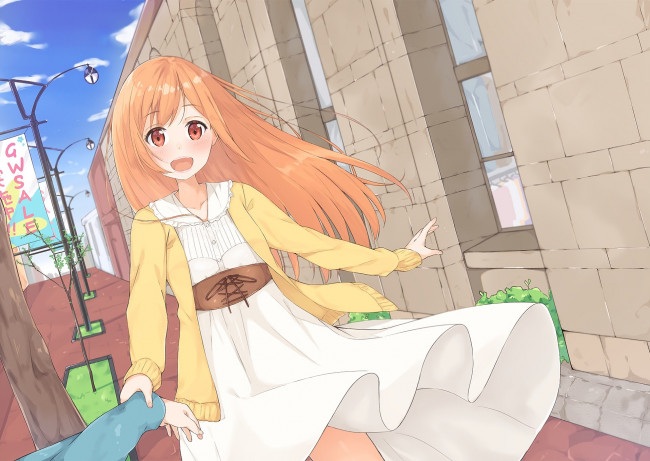 Обои картинки фото аниме, unknown,  другое, девушка, взгляд, фон