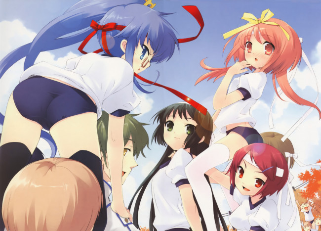 Обои картинки фото аниме, nanatsuiro drops, девочки, форма, команда