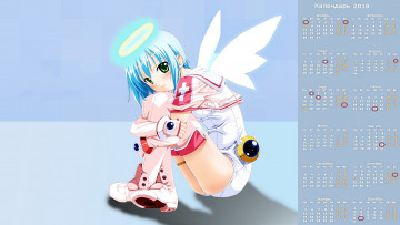 Картинка календари аниме девушка крылья взгляд