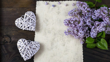 Картинка праздничные день+святого+валентина +сердечки +любовь сирень сердечки